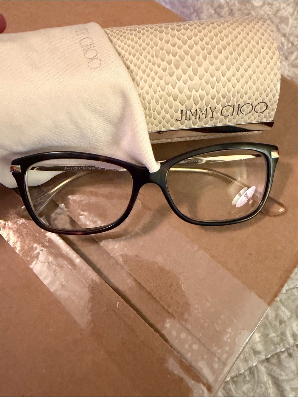 Jimmy Choo Women's Black Eyeglasses - Classic Rectangular Frame